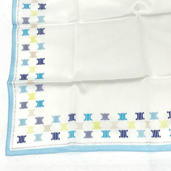 CELINE Logo Triomphe handkerchief Scarf cotton Multicolore/blue - Picture 9 of 11